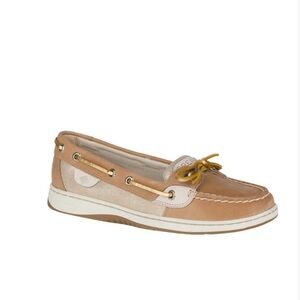 Sperry Top spider Bluefish Metallic Boat Shoe size 7 M gold glitter